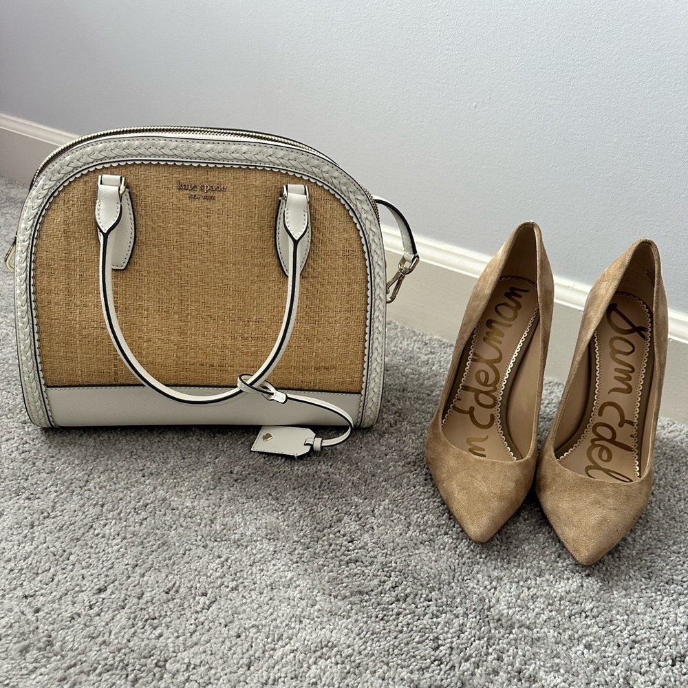 Kate Spade Reiley Straw Dome Medium Satchel Handbag